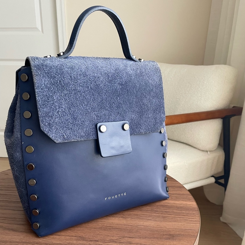 Blue Leather Women's Bag/Backpack - Picture 2 of 6